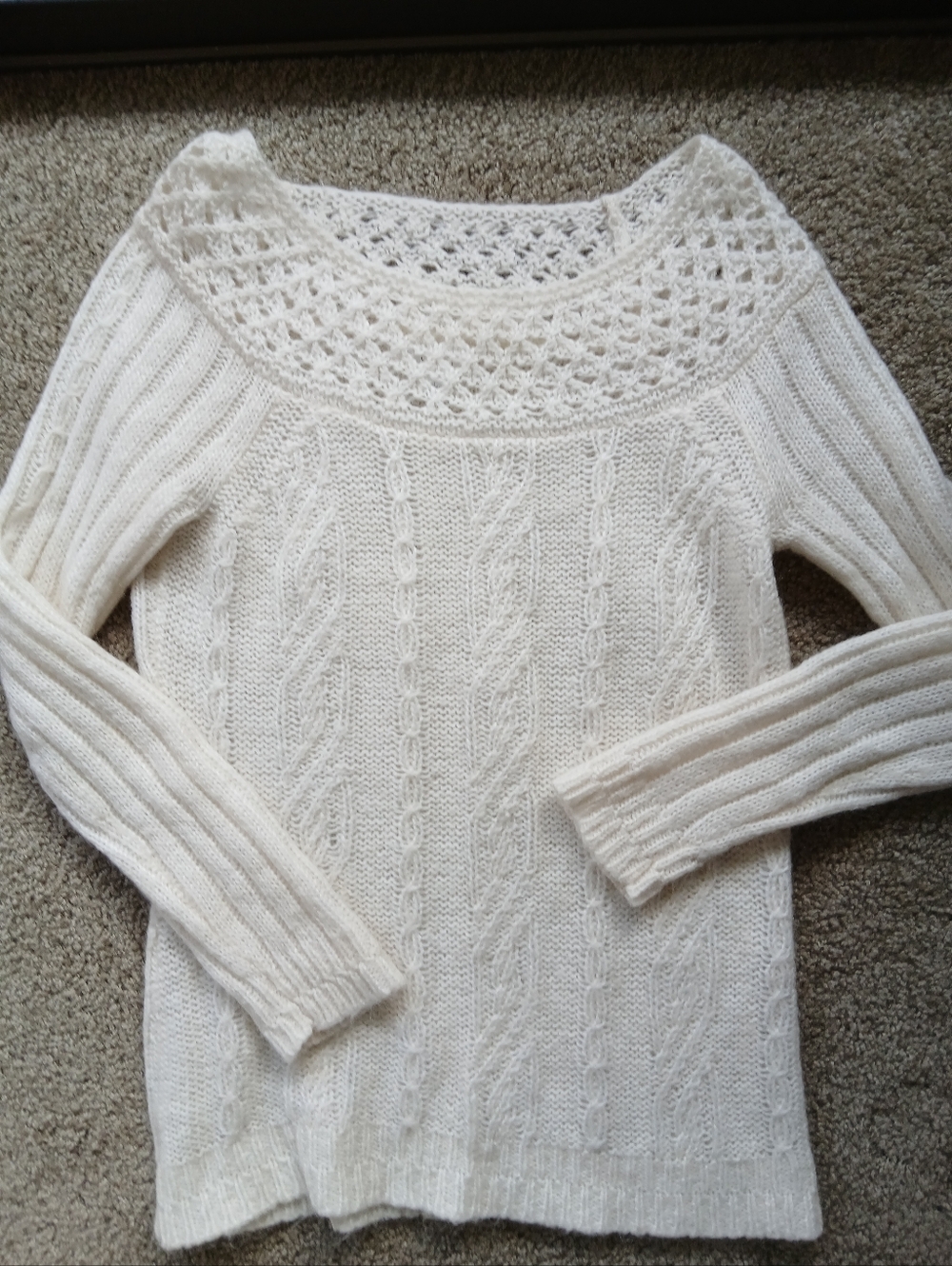 Loft Cream Cable Knit Sweater